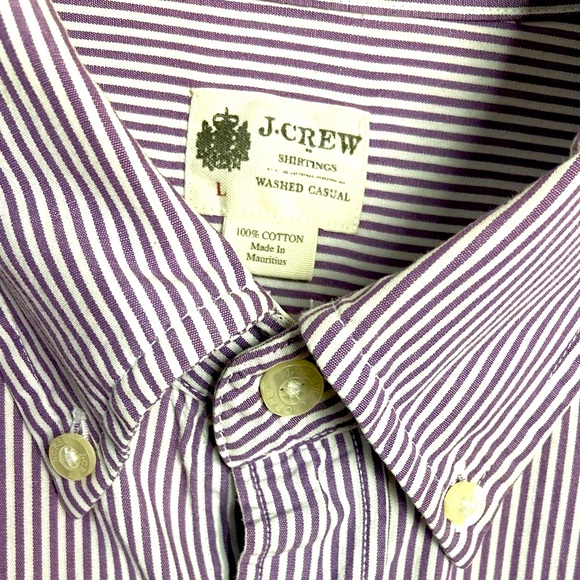 J.Crew Men’s Thin Striped Button Front & Cuffs Casual Shirt Sz L - Picture 5 of 5